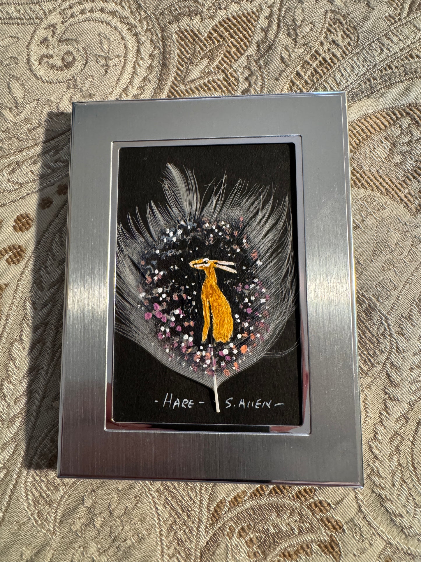 Hare Feather Painting Stephen Allen