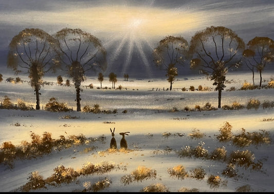 Sunset Hares Limited Edition Signed Print by Stephen Allen