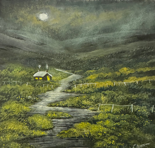 Original painting  Moonlight River by Stephen Allen