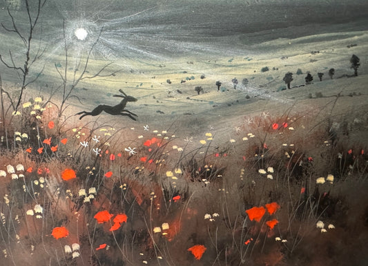 Hare and Poppies Fine Art Limited Edition Print by Stephen Allen