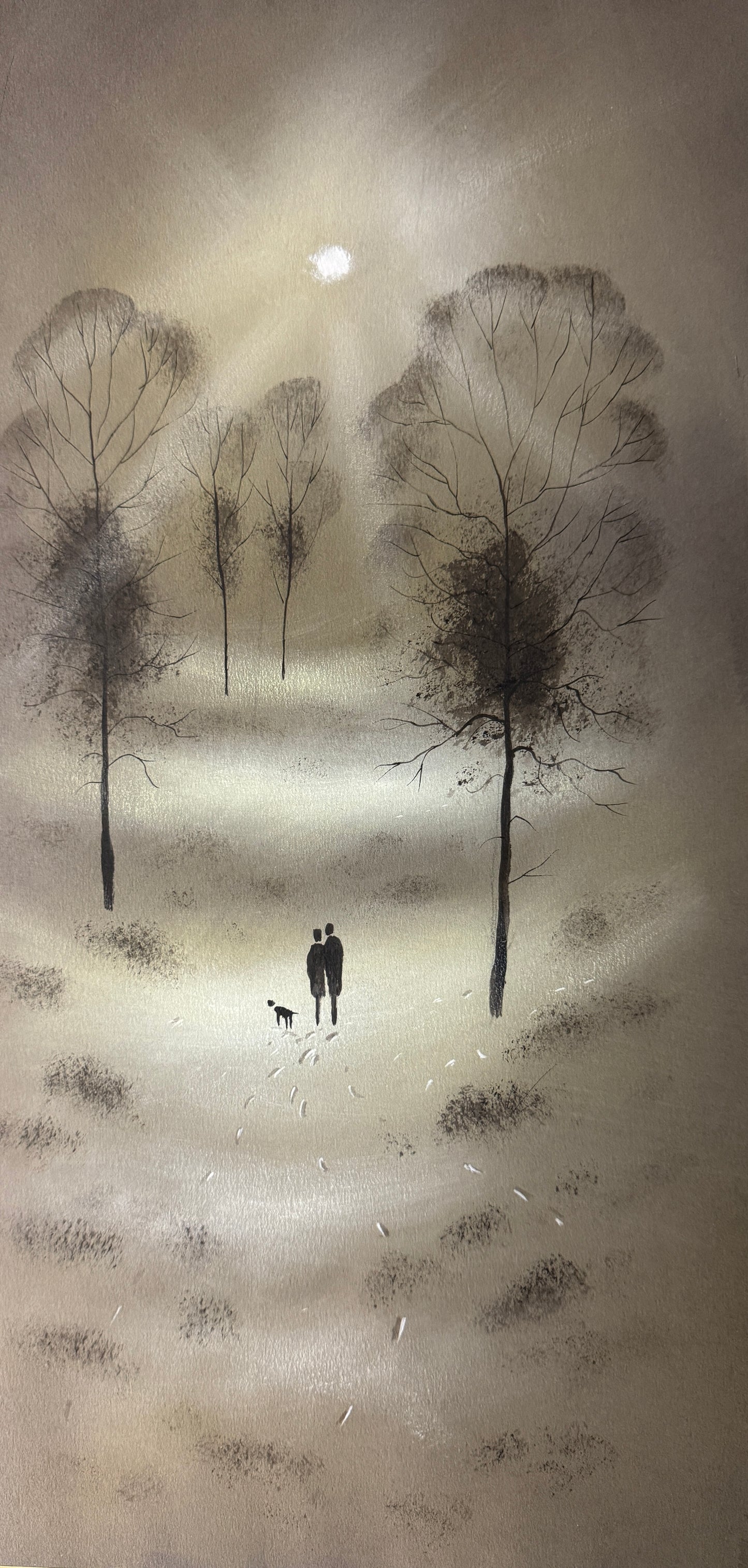 Walk by the Moon Original Painting by Stephen Allen