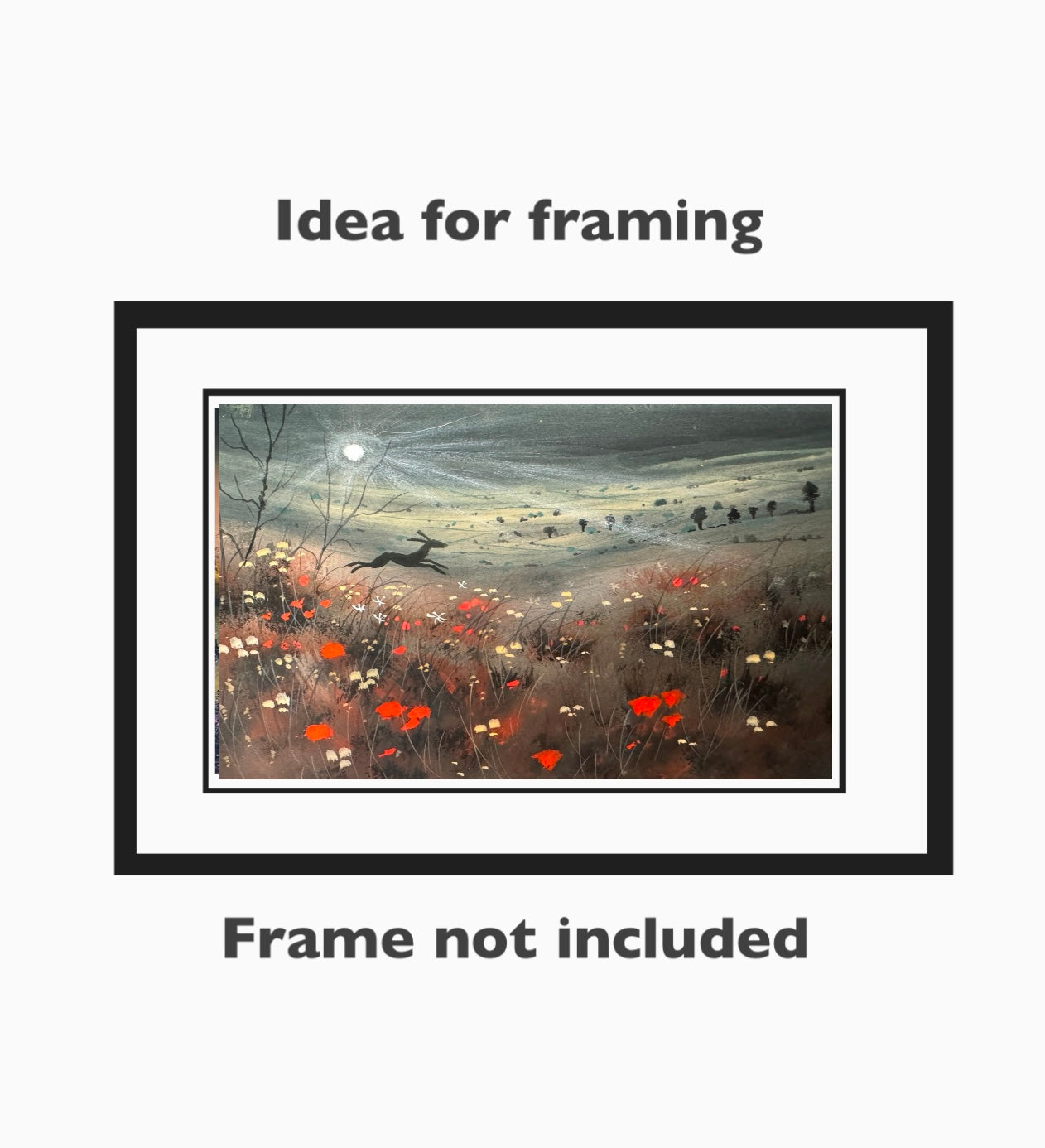 Hare and Poppies Fine Art Limited Edition Print by Stephen Allen