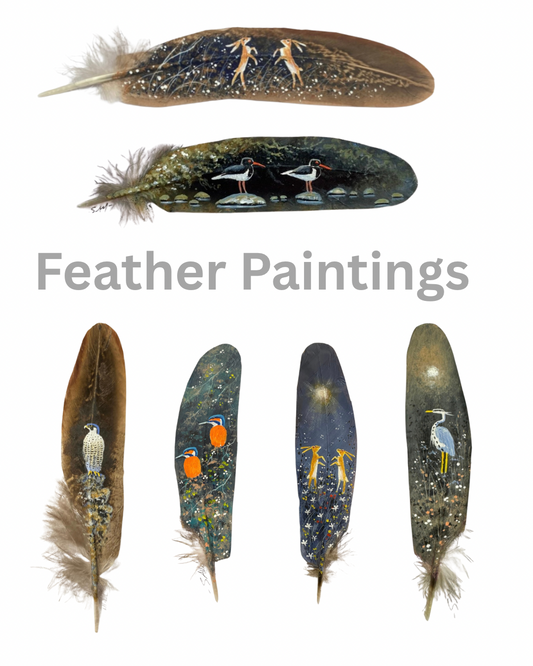 Feather Painting Designed Poster