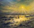 Winter Sunset Canvas Painting
