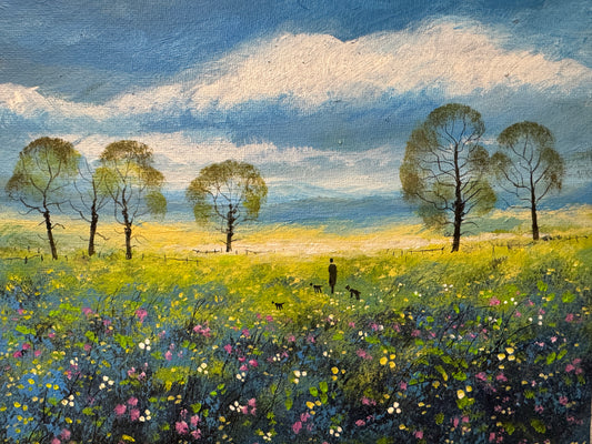 Flower Meadow Original painting by Stephen Allen.