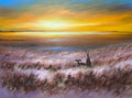 Sunset Hares original canvas painting