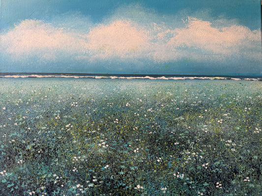 Original acrylic Painting Blue Seas  Stephen Allen.
