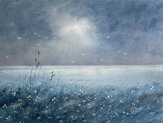 Small watercolour ‘Evening Sands’ by Stephen Allen