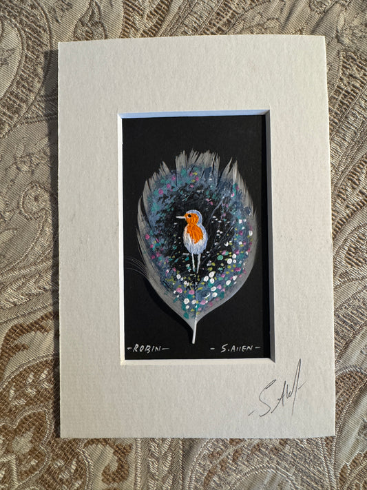 Robin Feather Painting by Stephen Allen