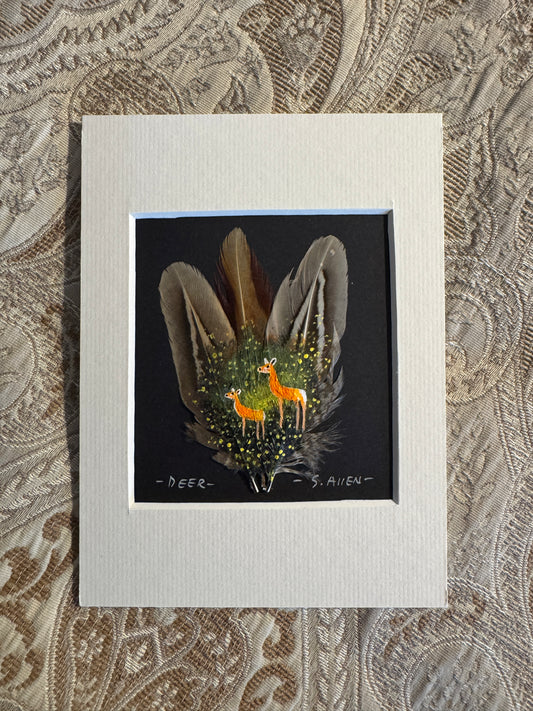 Roe Deer Feather Painting  Stephen Allen