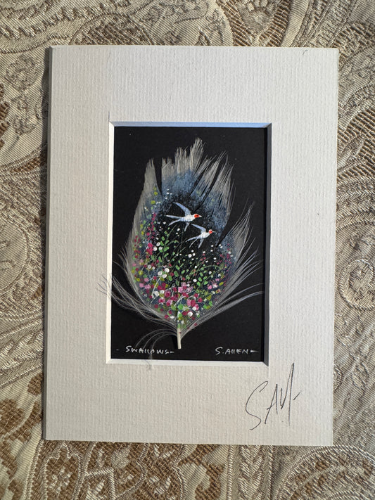 Swallows Feather Painting by Stephen Allen