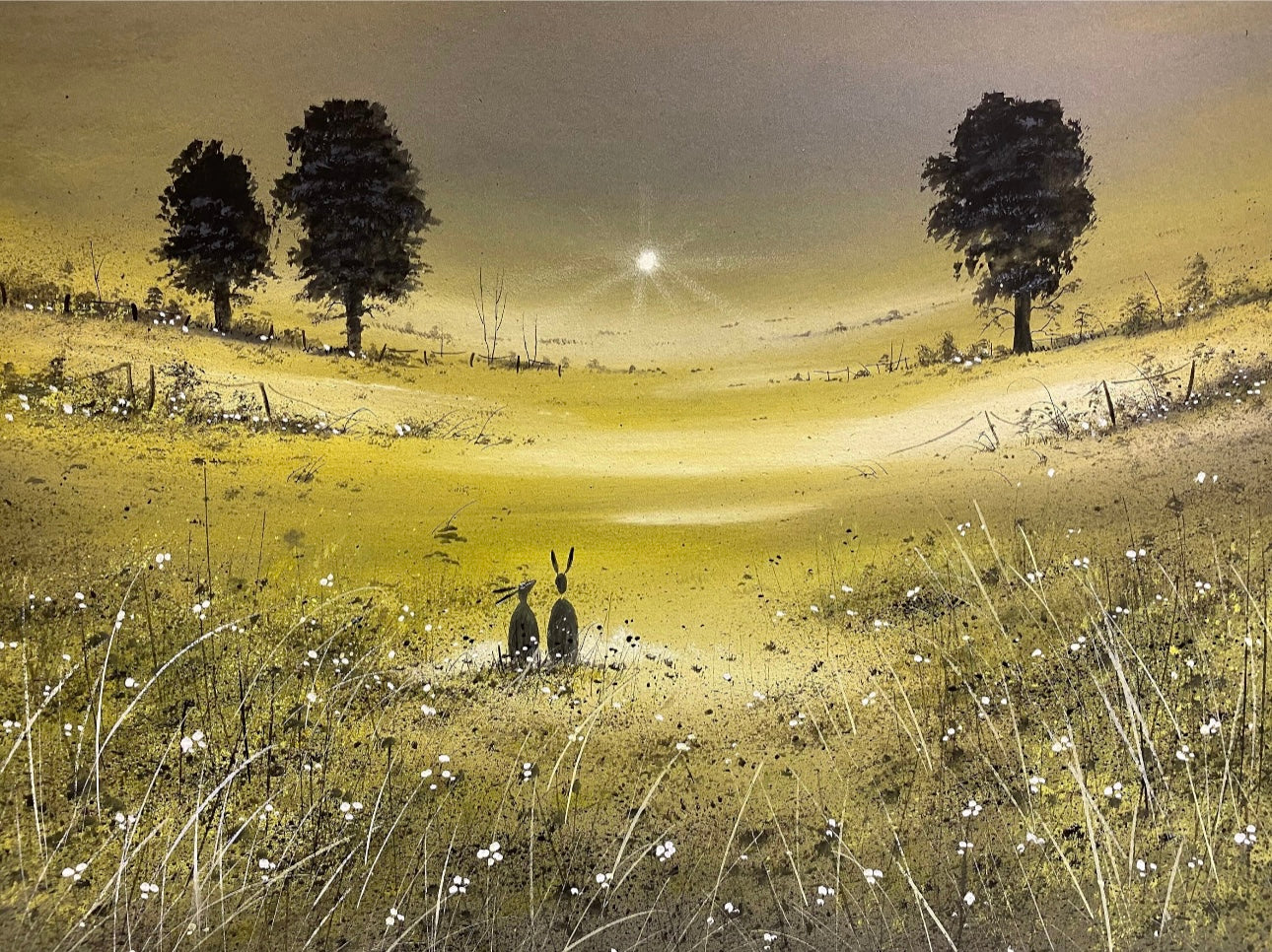 Spring Hares Fine Art Print by Stephen Allen