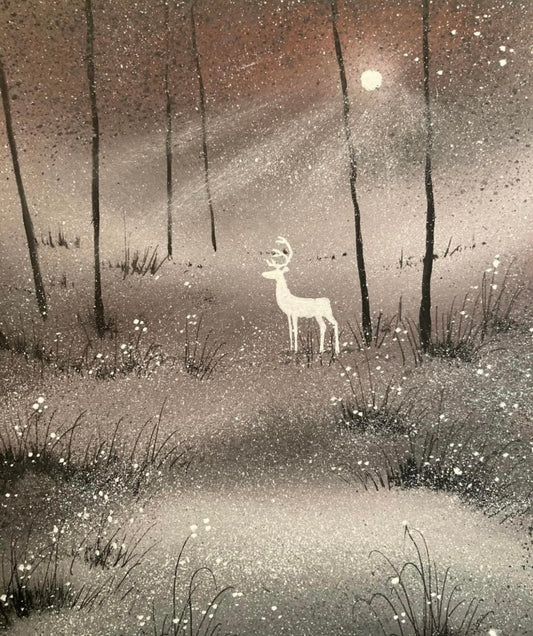 White Stag Original Painting by Stephen Allen