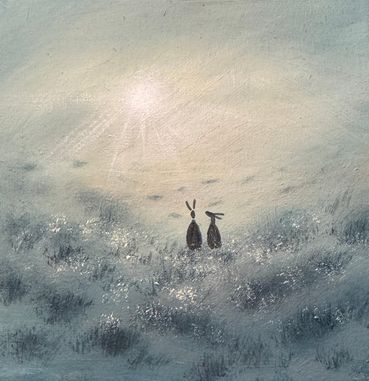 Moon Hares Signed edition Print by Stephen Allen