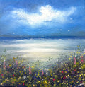 Blue Water Acrylic Painting by Stephen Allen.