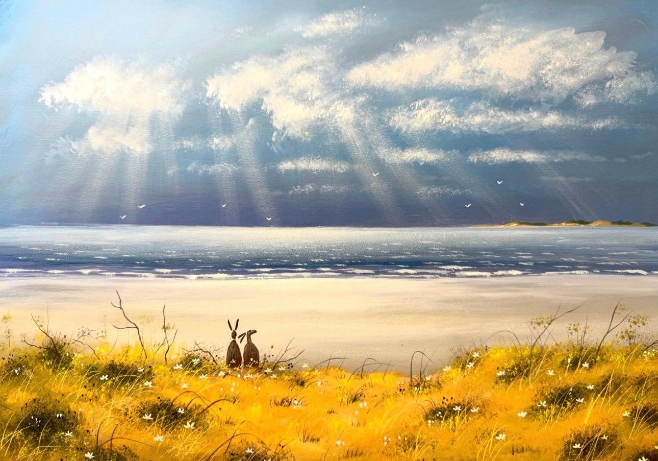 Hares in Seascape Fine Art Limited Edition Print