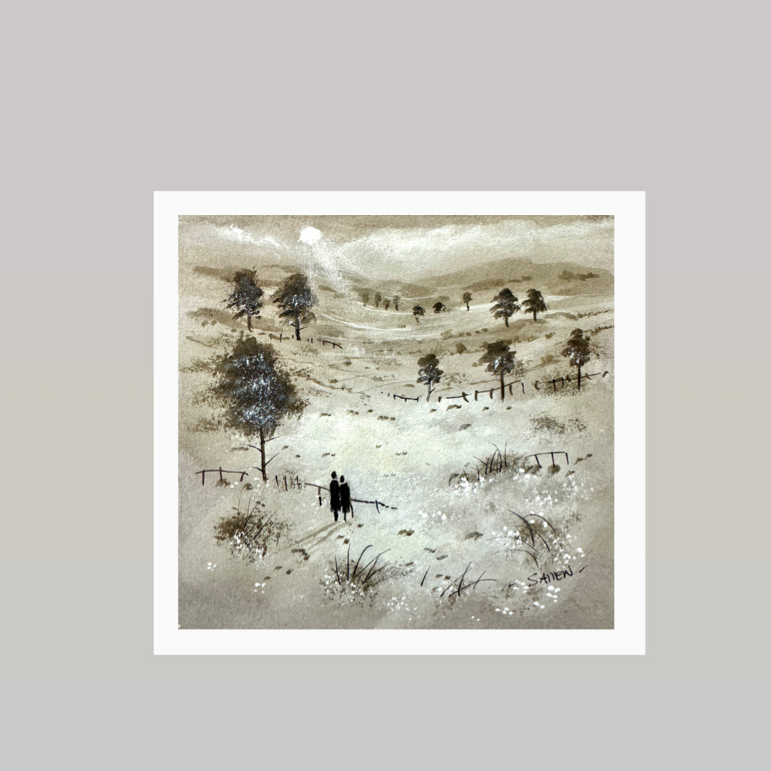 Walk the Dog Watercolour painting by Stephen Allen