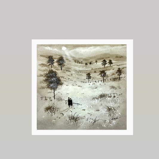 Walk the Dog Watercolour painting by Stephen Allen
